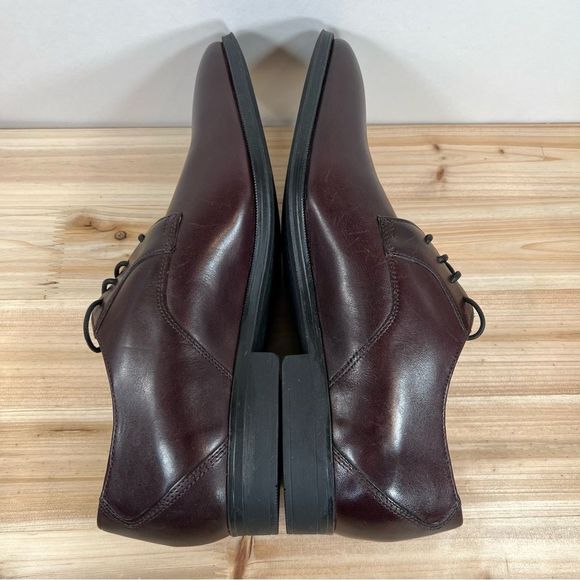 Clarks Gilman Lade mens leather Oxford shoes size 11 Burgundy New without box - Picture 5 of 9